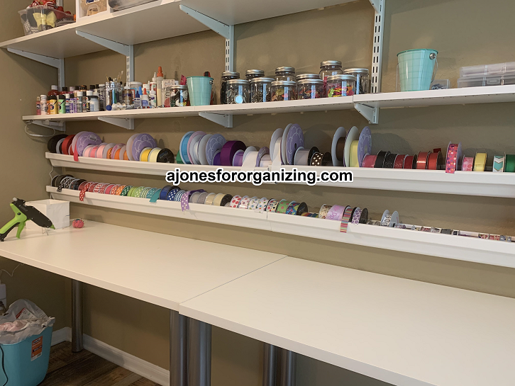 A Jones For Organizing  Easy ribbon storage organization with